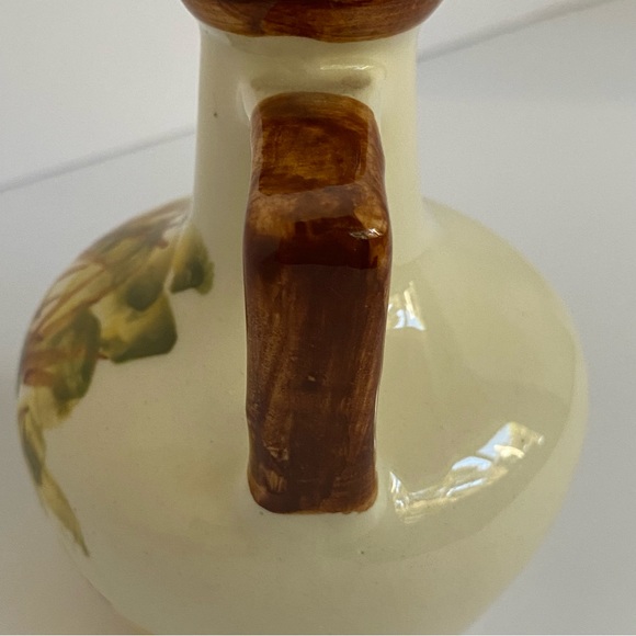 Vintage Vermont Maple Syrup Jug Hand Painted Pottery Pitcher VT 5” Brown beige - Picture 9 of 15